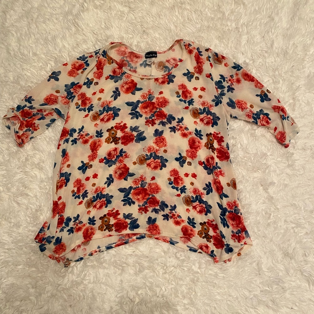 White floral top